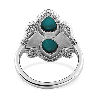 Sierra Nevada Turquoise 2.20 ctw Fancy Ring in Platinum Over Sterling Silver (Size 9.0)