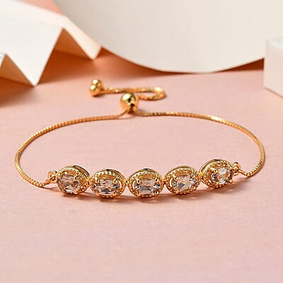 AAA Turkizite Bolo Bracelet in Vermeil Yellow Gold Over Sterling Silver 2.60 ctw