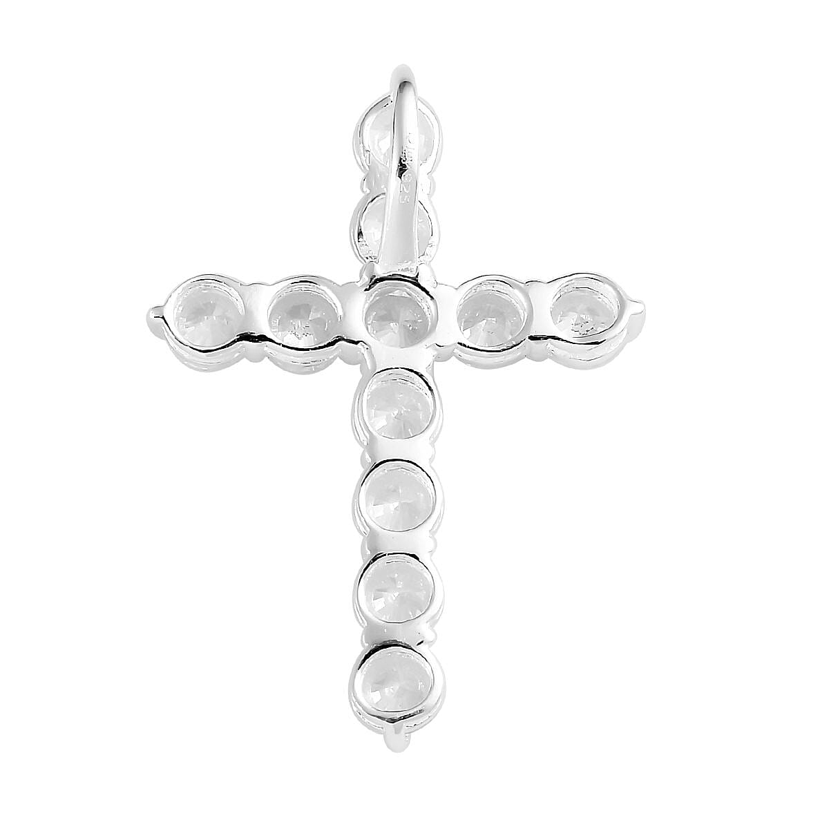 Simulated Diamond Cross Pendant in Sterling Silver 4.75 ctw image number 4