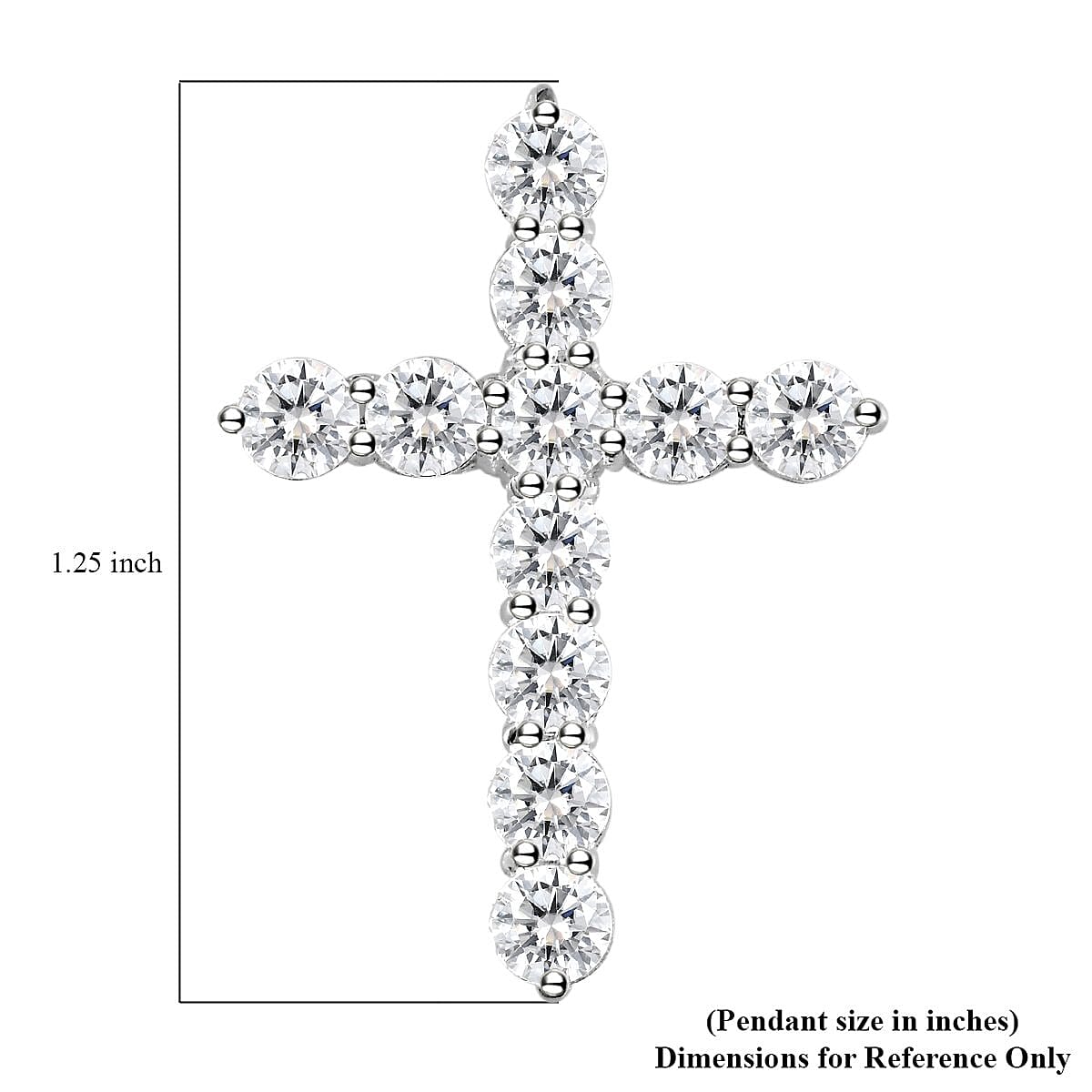 Simulated Diamond Cross Pendant in Sterling Silver 4.75 ctw image number 5