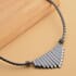 Hematite Waterfall Beaded Necklace 18 Inches in Silvertone 350.00 ctw image number 1