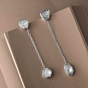 White Diamond 0.50 ctw Earrings in Platinum Over Sterling Silver