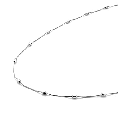 Omega Chain Station Necklace (19.5 Inches) in Stainless Steel , Tarnish-Free, Waterproof, Sweat Proof Jewelry