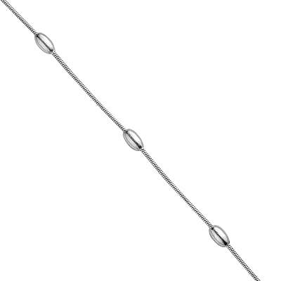 Omega Chain Station Necklace (19.5 Inches) in Stainless Steel , Tarnish-Free, Waterproof, Sweat Proof Jewelry