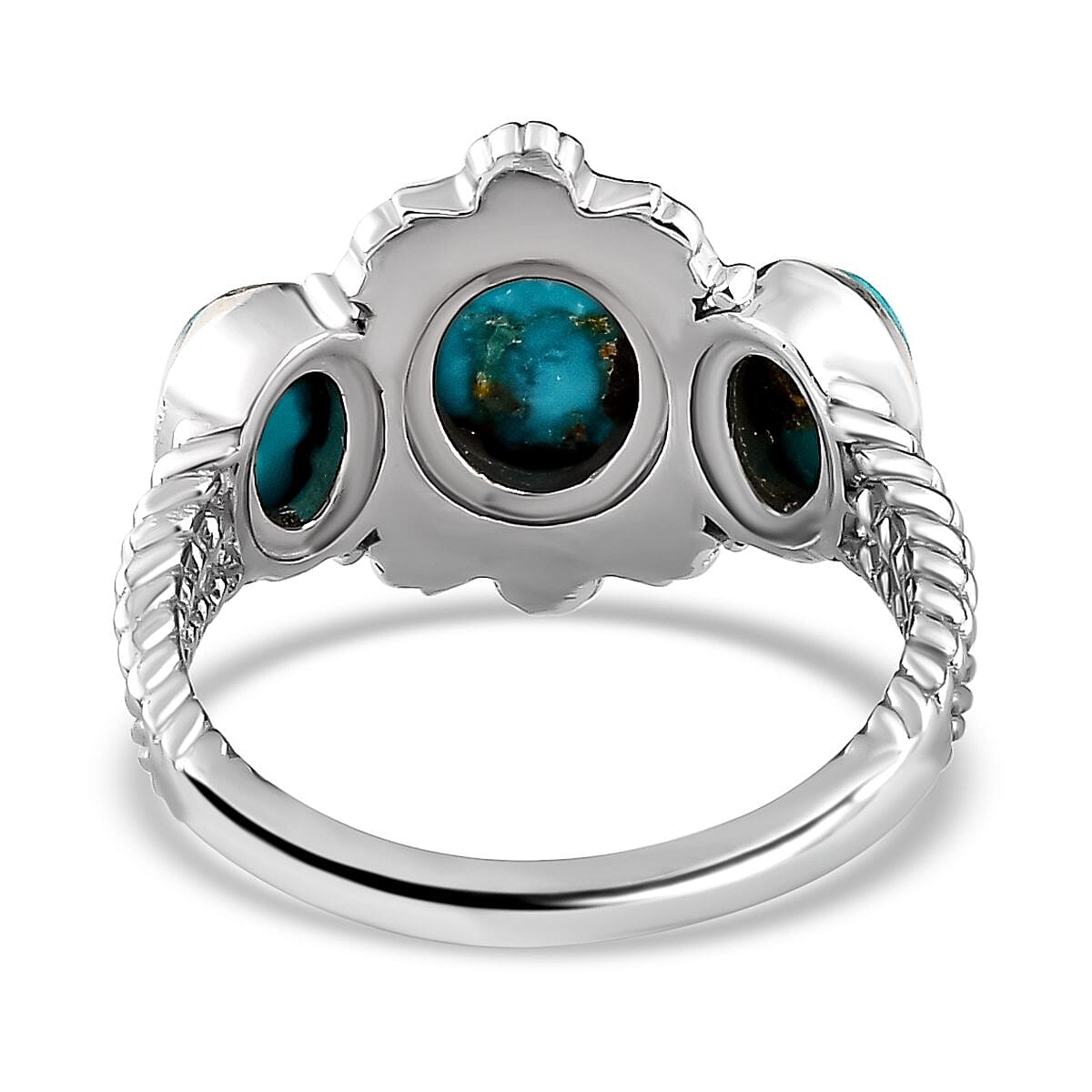 Sierra Nevada Turquoise 1.90 ctw Ring in Platinum Over Sterling Silver (Size 11.5)