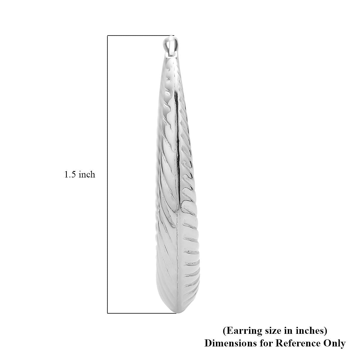 Rope Pattern Textured Hoop Earrings in Stainless Steel | Tarnish-Free, Waterproof, Sweat Proof Jewelry image number 4