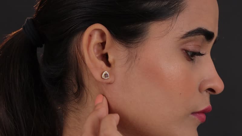 Merelani Color Change Garnet and Moissanite Halo Stud Earrings in Vermeil Yellow Gold Over Sterling Silver 0.80 ctw