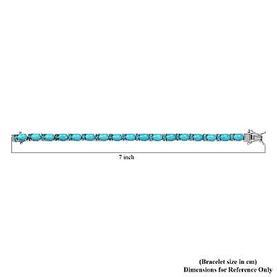 Sleeping Beauty Turquoise and Malgache Neon Apatite Bracelet in Platinum Over Sterling Silver (6.50 In) 13.20 ctw