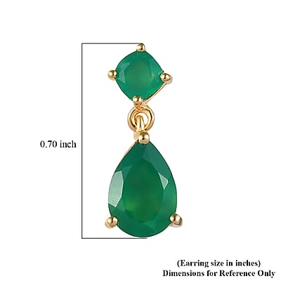 Verde Onyx Dangling Earrings in Vermeil YG Over Sterling Silver 2.85 ctw