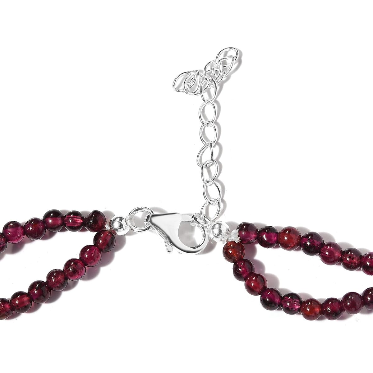 Peruvian Pink Opal and Orissa Rhodolite Garnet Necklace 18 Inches in Sterling Silver 13 Grams 86.15 ctw image number 3