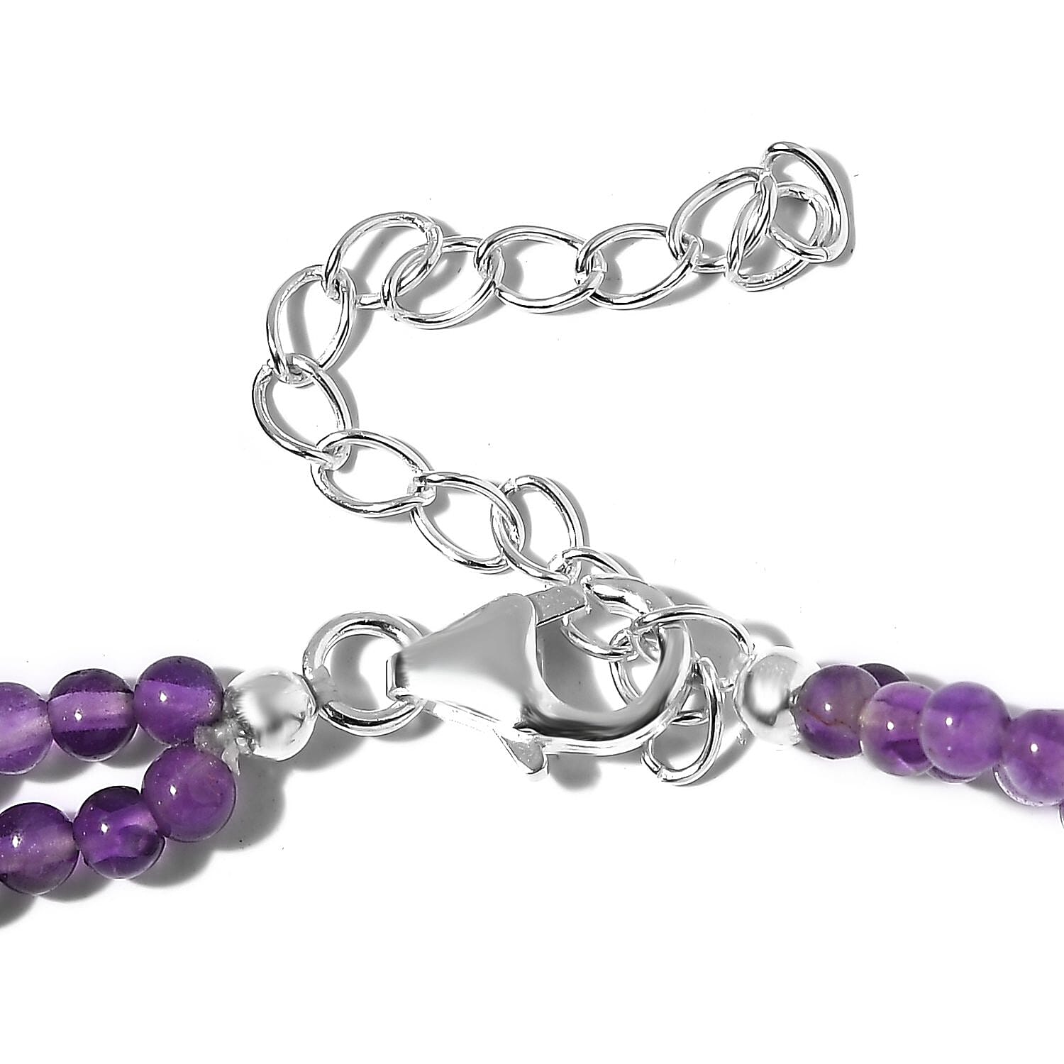Artisan Crafted Amethyst Necklace 18-20 Inches in Sterling Silver 88.90 ctw
