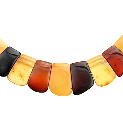 Multi Color Amber Boho Style Necklace 20 Inches