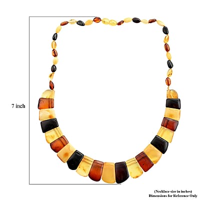 Multi Color Amber Boho Style Necklace 20 Inches