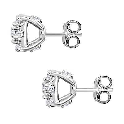 10K White Gold Diamond Stud Earrings 3.10 Grams 1.20 ctw