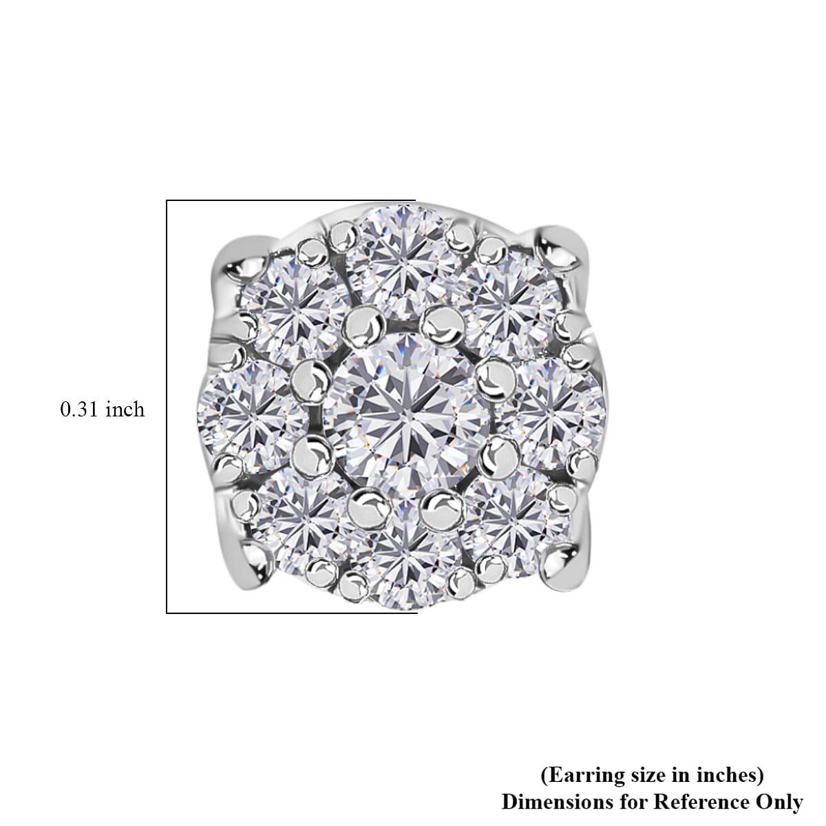 10K White Gold Diamond Stud Earrings 3.10 Grams 1.20 ctw image number 4