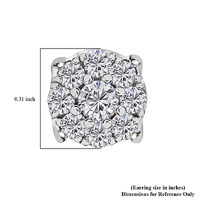 10K White Gold Diamond Stud Earrings 3.10 Grams 1.20 ctw