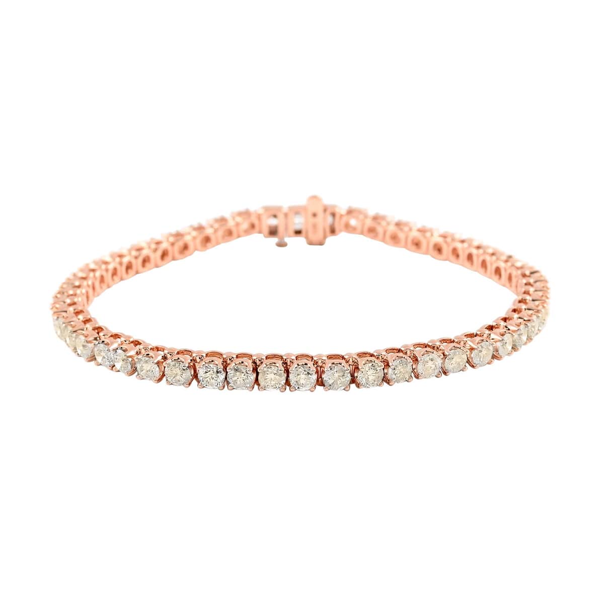 10K Rose Gold Diamond Tennis Bracelet (7.00 In) (13.5 g) 5.00 ctw image number 0