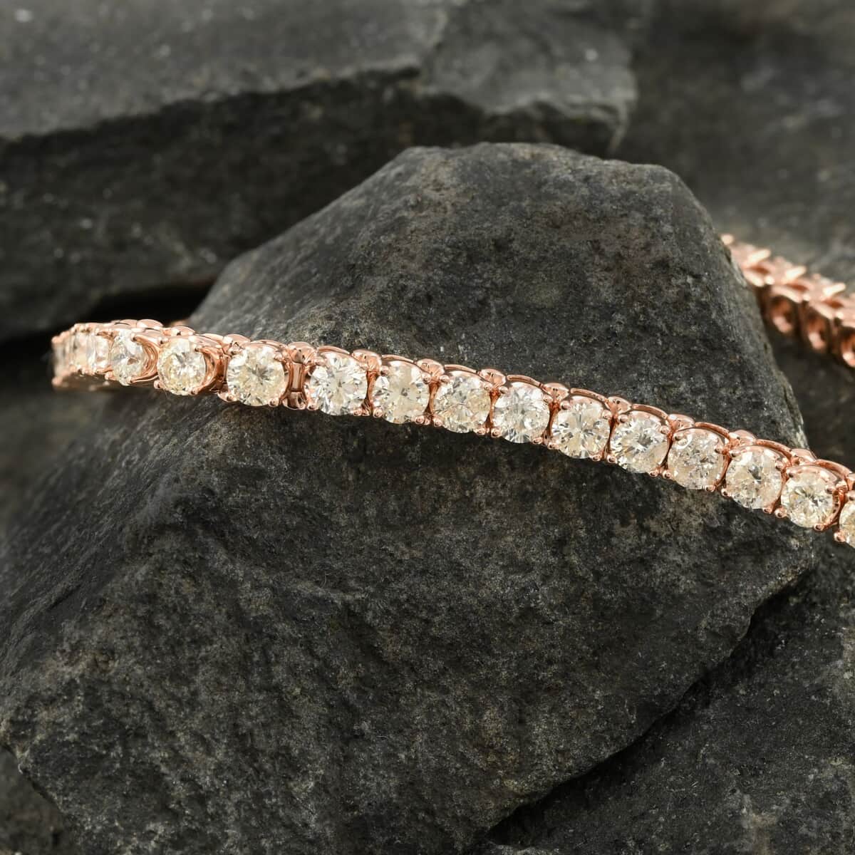 10K Rose Gold Diamond Tennis Bracelet (7.00 In) (13.5 g) 5.00 ctw image number 1