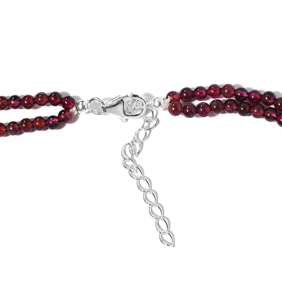 Artisan Crafted Larimar and Orissa Rhodolite Garnet Necklace 18-20 Inches in Sterling Silver 91.65 ctw image number 4