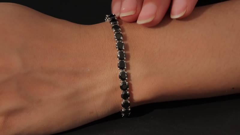 Elite Shungite Tennis Bracelet in Platinum Over Sterling Silver (6.50 In) 7 Grams 8.85 ctw