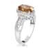Golden Scapolite and Natural White Zircon Halo Ring in Platinum Over Sterling Silver (Size 7.0) 2.75 ctw image number 3