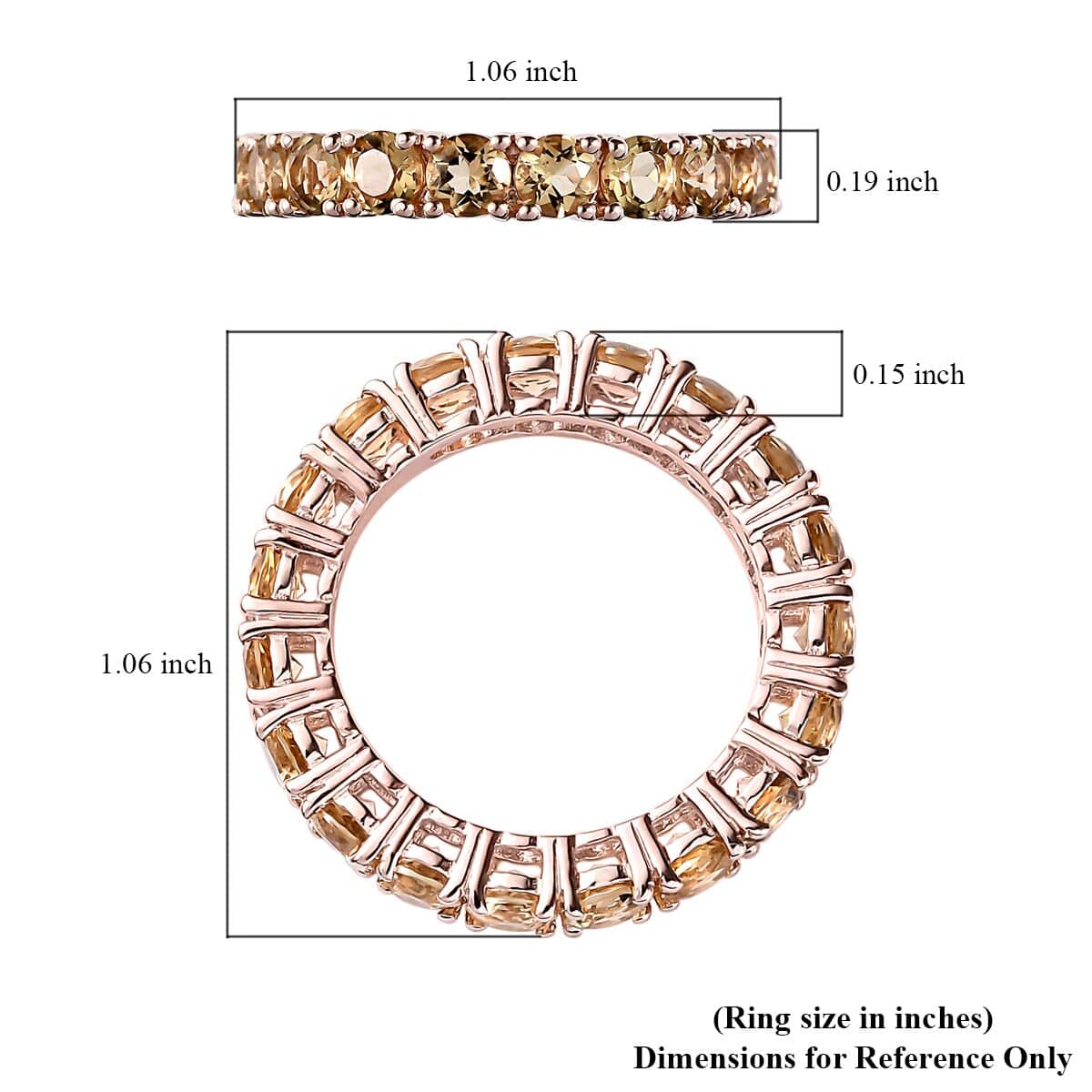 Golden Scapolite Eternity Band Ring in Vermeil Rose Gold Over Sterling Silver (Size 10.0) 4.15 ctw image number 5