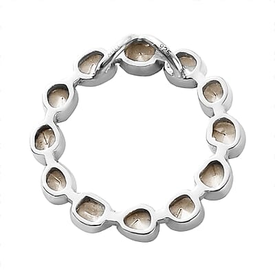 Polki Diamond Circle Pendant in Platinum Over Sterling Silver 0.50 ctw
