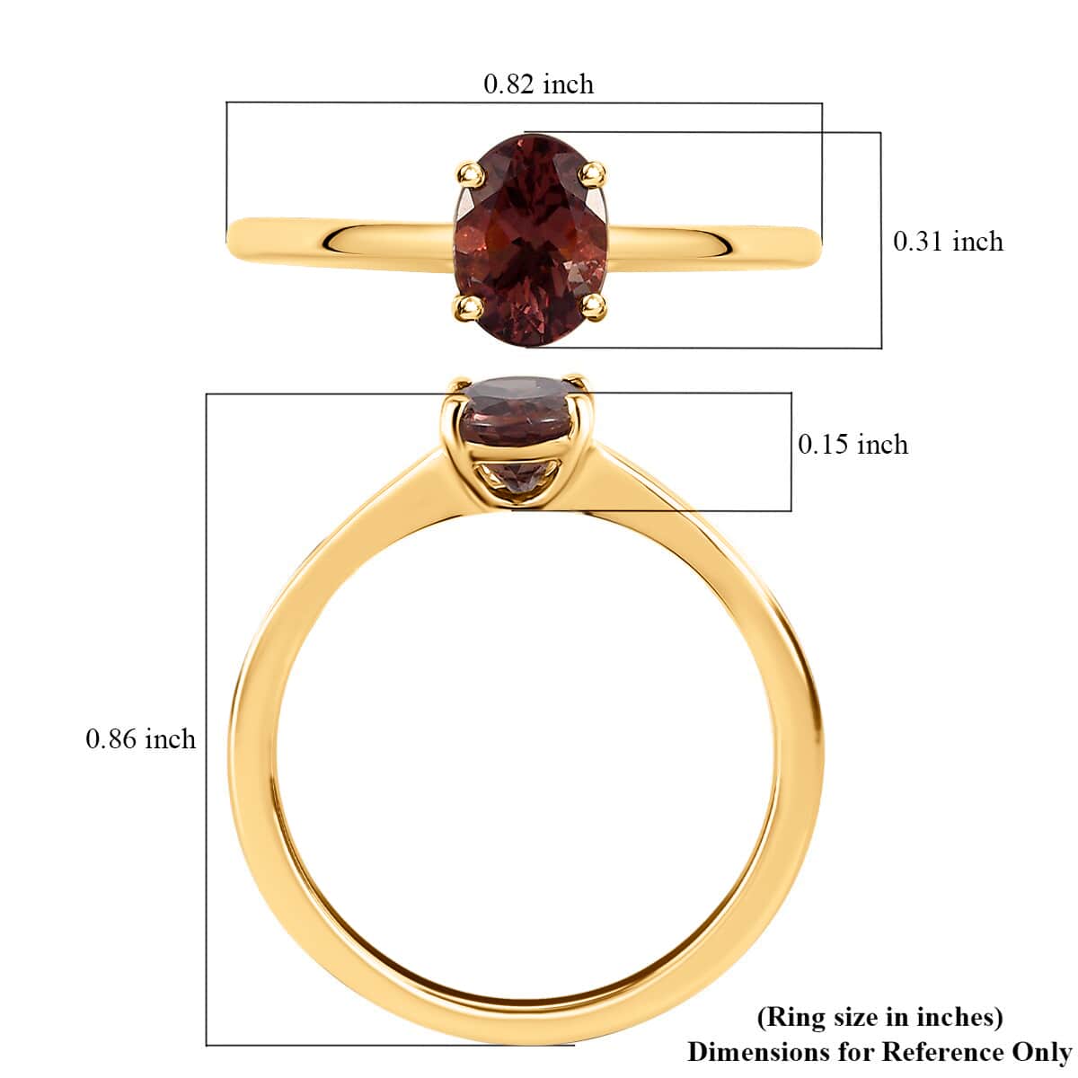 LUXORO 10K Yellow Gold Premium Natural Merelani Color Change Garnet Solitaire Ring 1.00 ctw image number 5