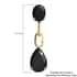 Australian Black Tourmaline Dangling Earrings in Vermeil Yellow Gold Over Sterling Silver 12.40 ctw image number 4