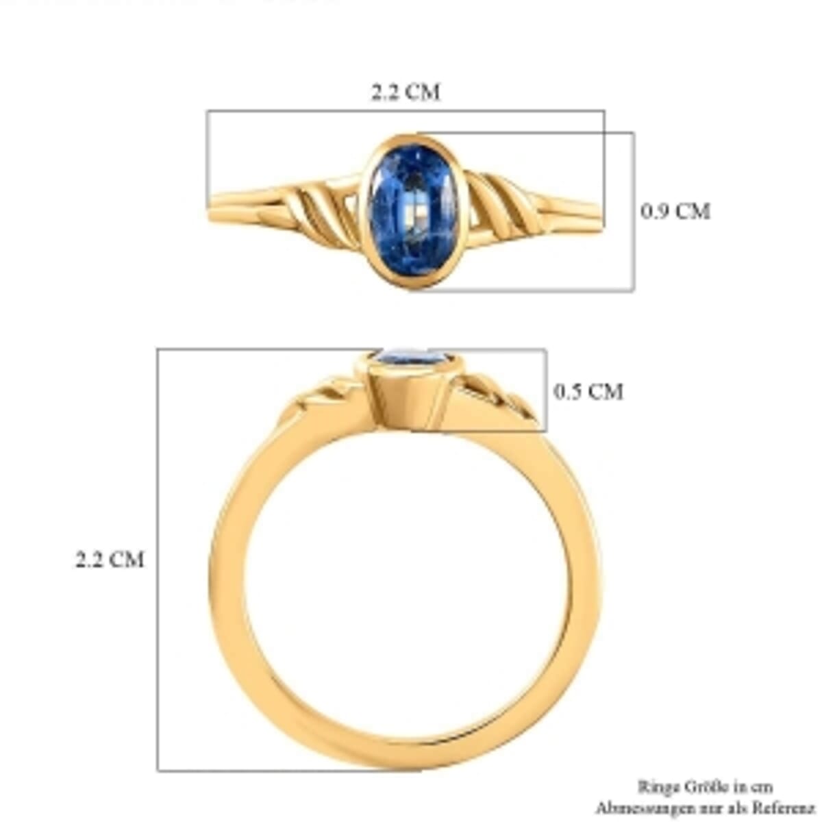 Kyanite 1.03 ctw Ring in 14K YG Over Sterling Silver (Size 11.5) image number 6