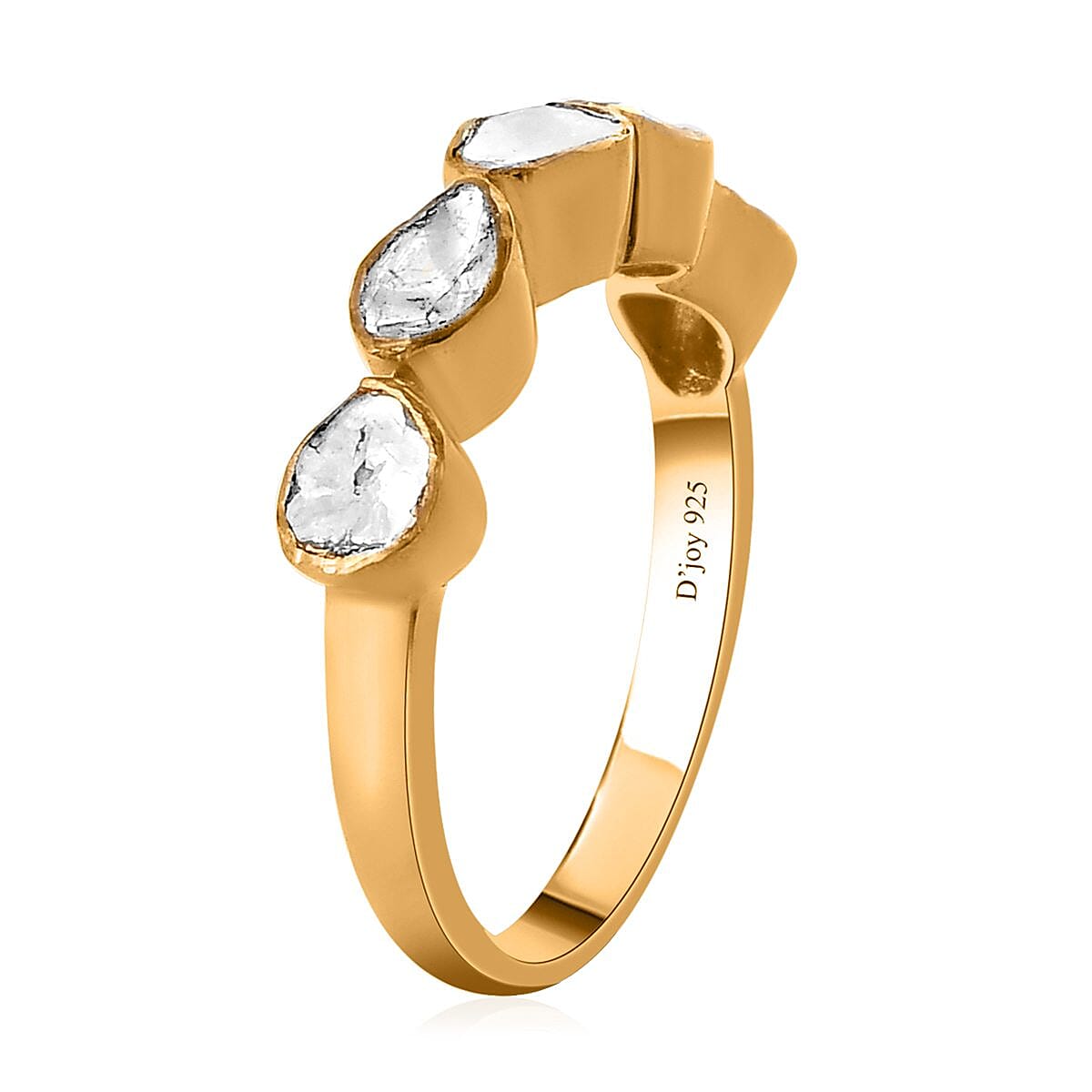 Polki Diamond Ring in 14K Yellow Gold Over Sterling Silver (Size 7.0) 0.50 ctw image number 3