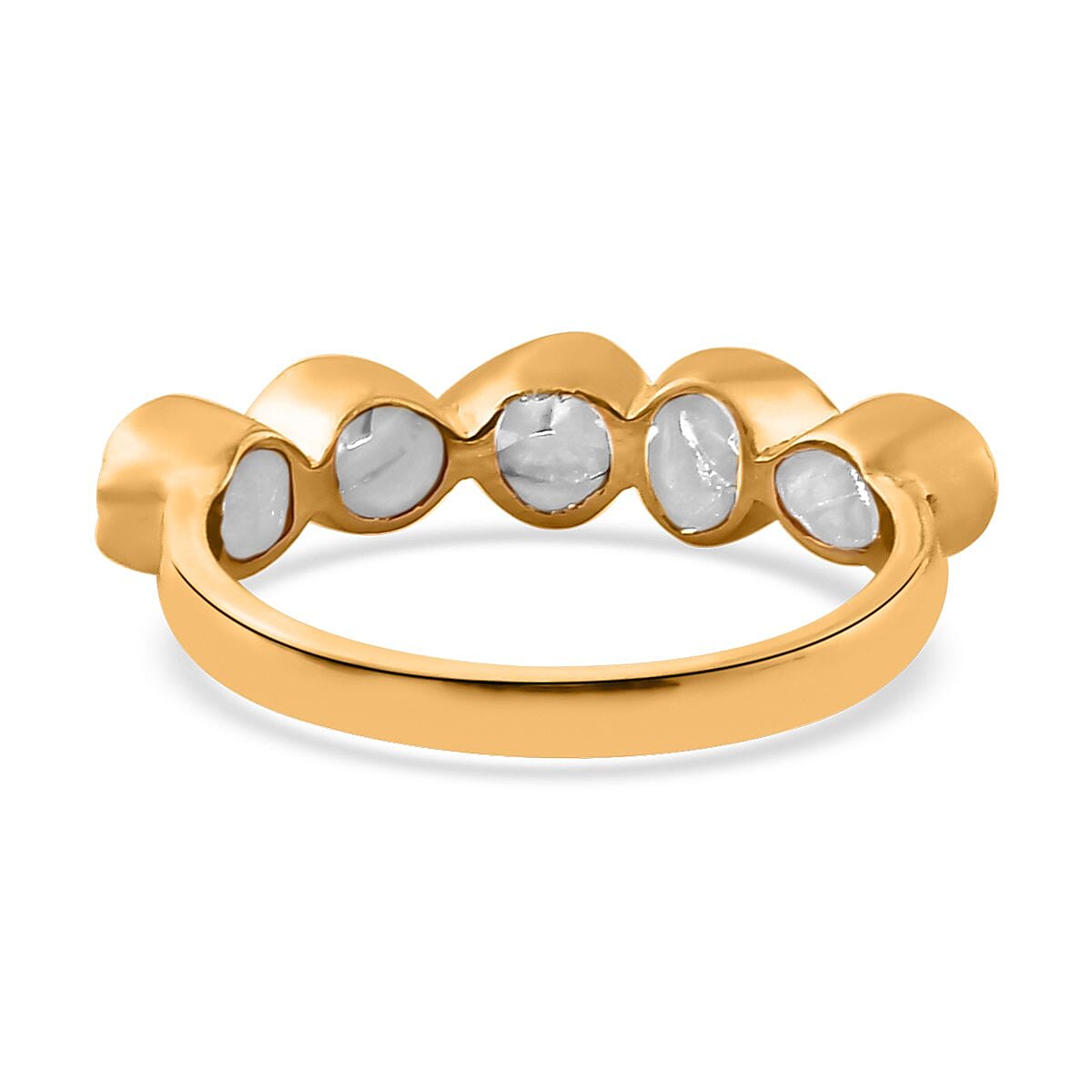 Polki Diamond Ring in 14K Yellow Gold Over Sterling Silver (Size 7.0) 0.50 ctw image number 4