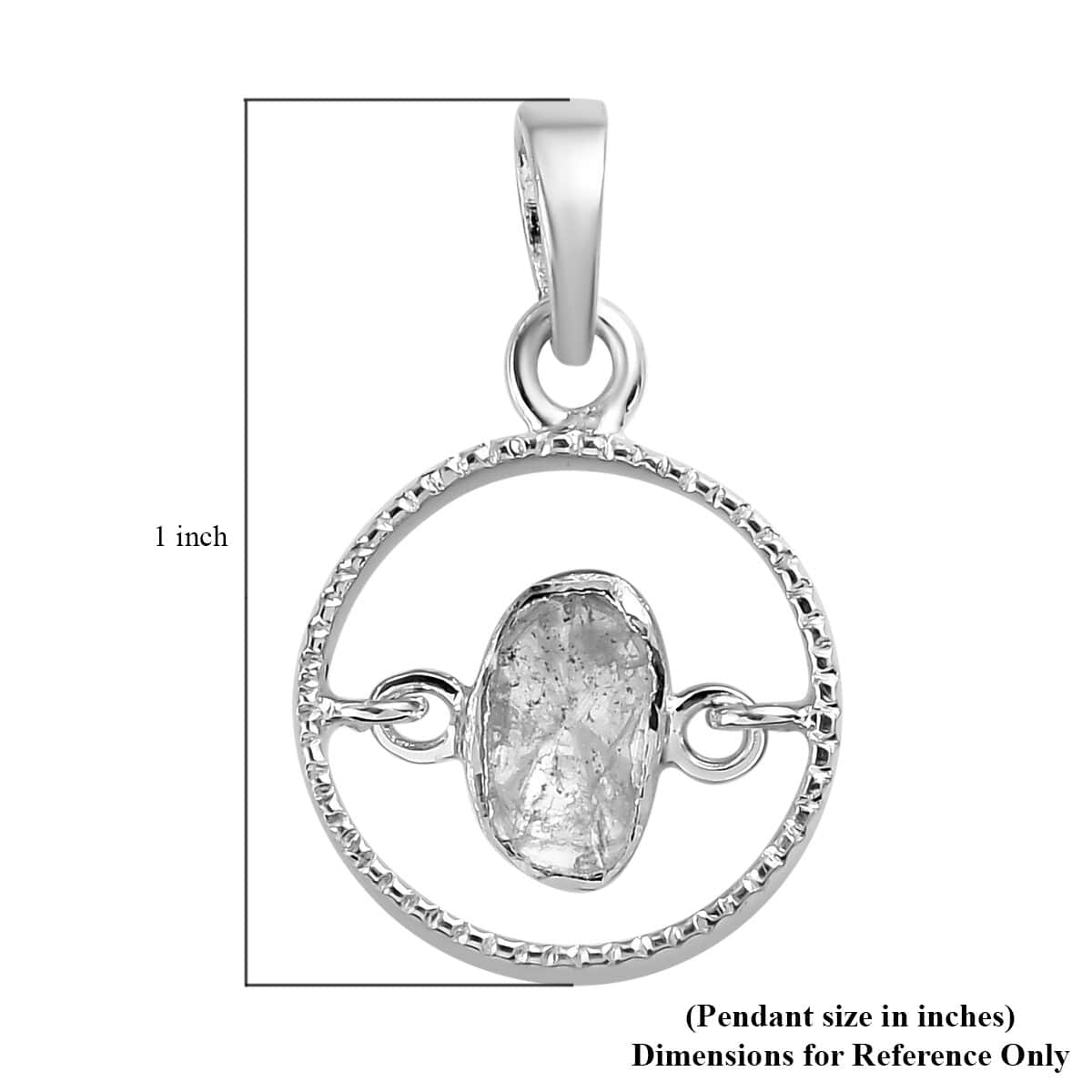 Dancing Polki Diamond Circle Pendant in Platinum Over Sterling Silver 0.15 ctw image number 5
