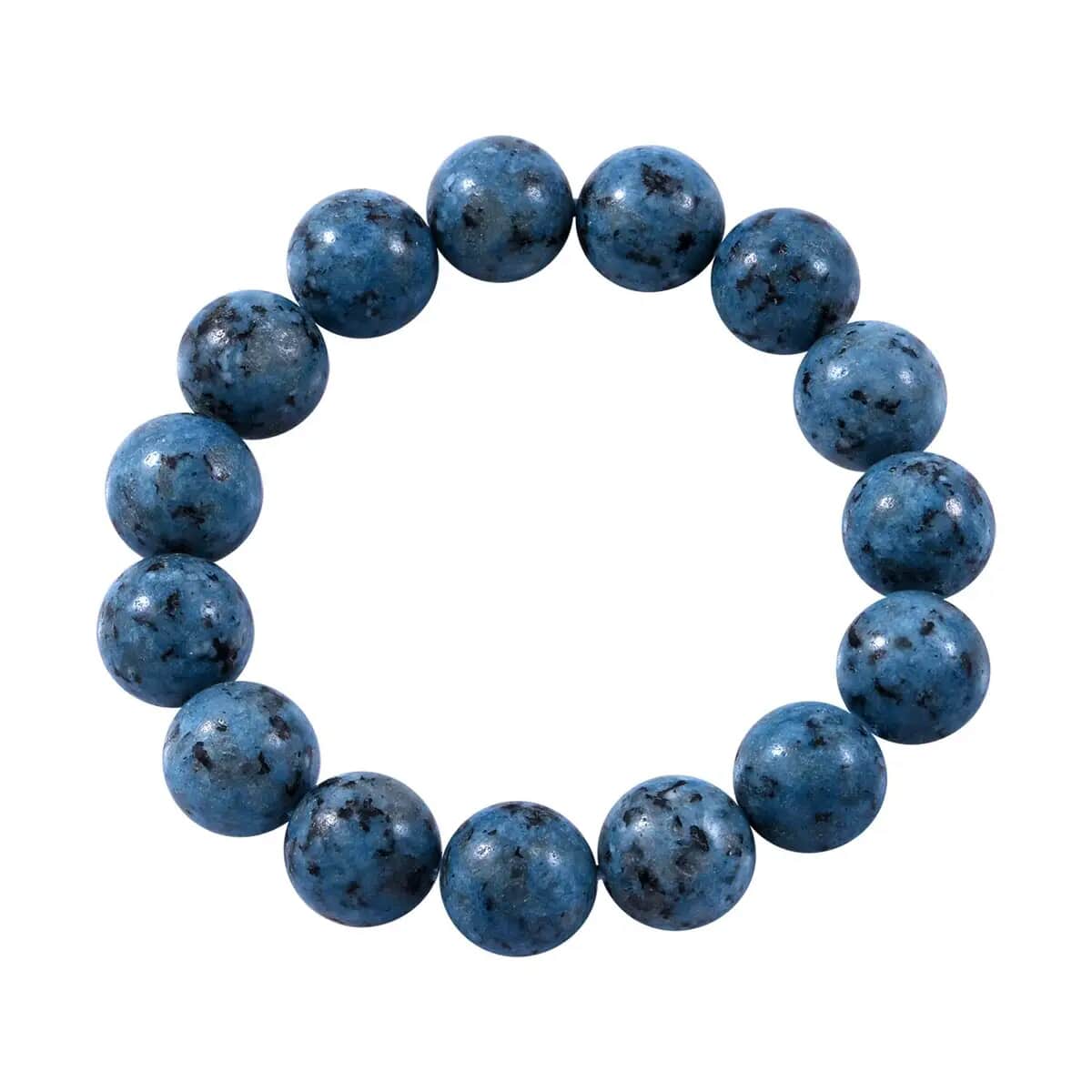 Blue Kiwi Jasper Beaded Stretch Bracelet 150.00 ctw, Adjustable Beads Bracelet, Beads Jewelry, Stretchable Bracelet image number 0