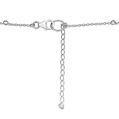 Polki Diamond Butterfly Necklace 20 Inches in Platinum Over Sterling Silver 2.00 ctw