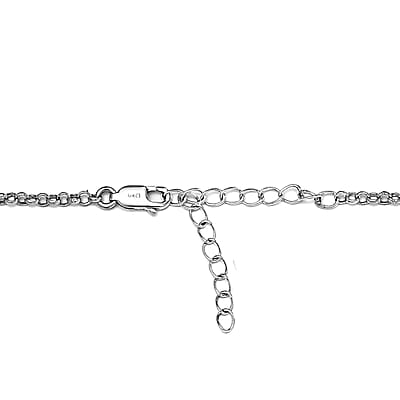 Polki Diamond Tennis Necklace 20 Inches in Platinum Over Sterling Silver 3.00 ctw