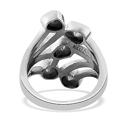 Polki Diamond Multi Shank Ring in Platinum Over Sterling Silver (Size 10.0) 0.50 ctw