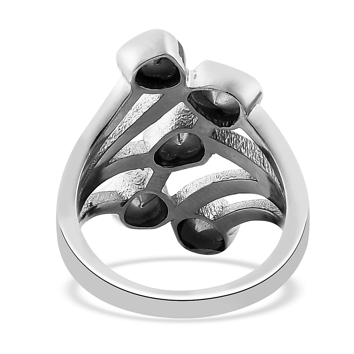 Polki Diamond Multi Shank Ring in Platinum Over Sterling Silver (Size 7.0) 0.50 ctw image number 3