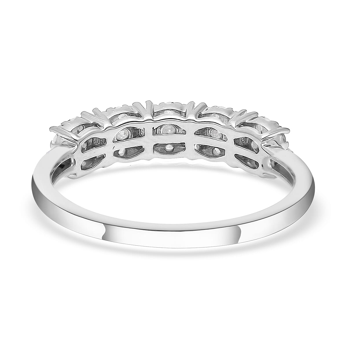 White Diamond 0.50 ctw Ring in Platinum Over Sterling Silver (Size 6.5)