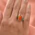 Artisan Crafted Rough Cut Jalisco Fire Opal and Natural Chrome Diopside Ring in Sterling Silver (Size 10.0) 5.40 ctw image number 2