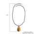 Tiger's Eye Pendant with Beaded Necklace 20 Inches in Rhodium Over Sterling Silver 102.20 ctw image number 5