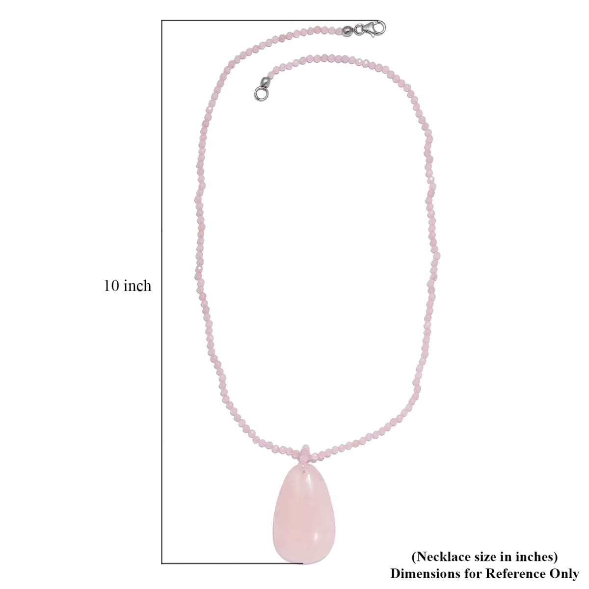 Galilea Rose Quartz Pendant with Beaded Necklace 20 Inches in Rhodium Over Sterling Silver 96.10 ctw image number 5