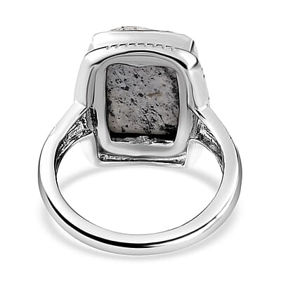 White Buffalo 9.87 ctw Solitaire Ring in Platinum Over Sterling Silver (Size 5.5)