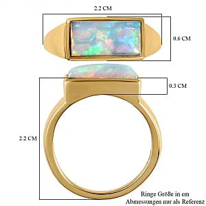 Ethiopian Welo Opal 1.65 ctw Ring in Vermeil Yellow Gold Over Sterling Silver (Size 10)