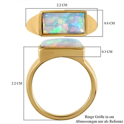 Ethiopian Welo Opal 1.65 ctw Ring in Vermeil Yellow Gold Over Sterling Silver (Size 10)
