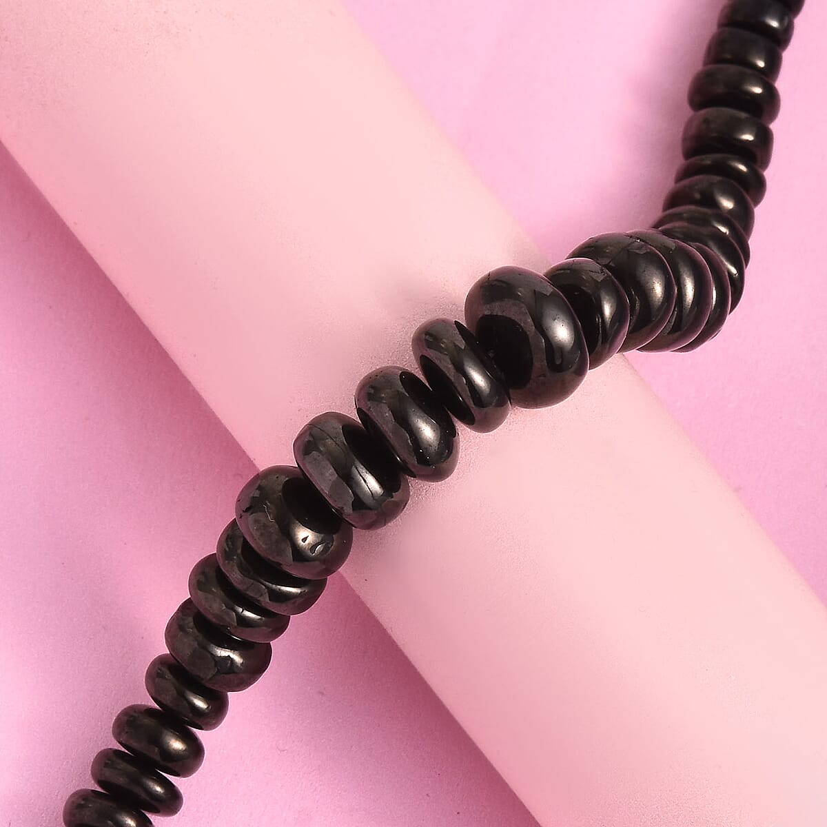 Elite Shungite Tumble Beaded Bracelet in Sterling Silver (6.50-8.50In) 57.00 ctw image number 1