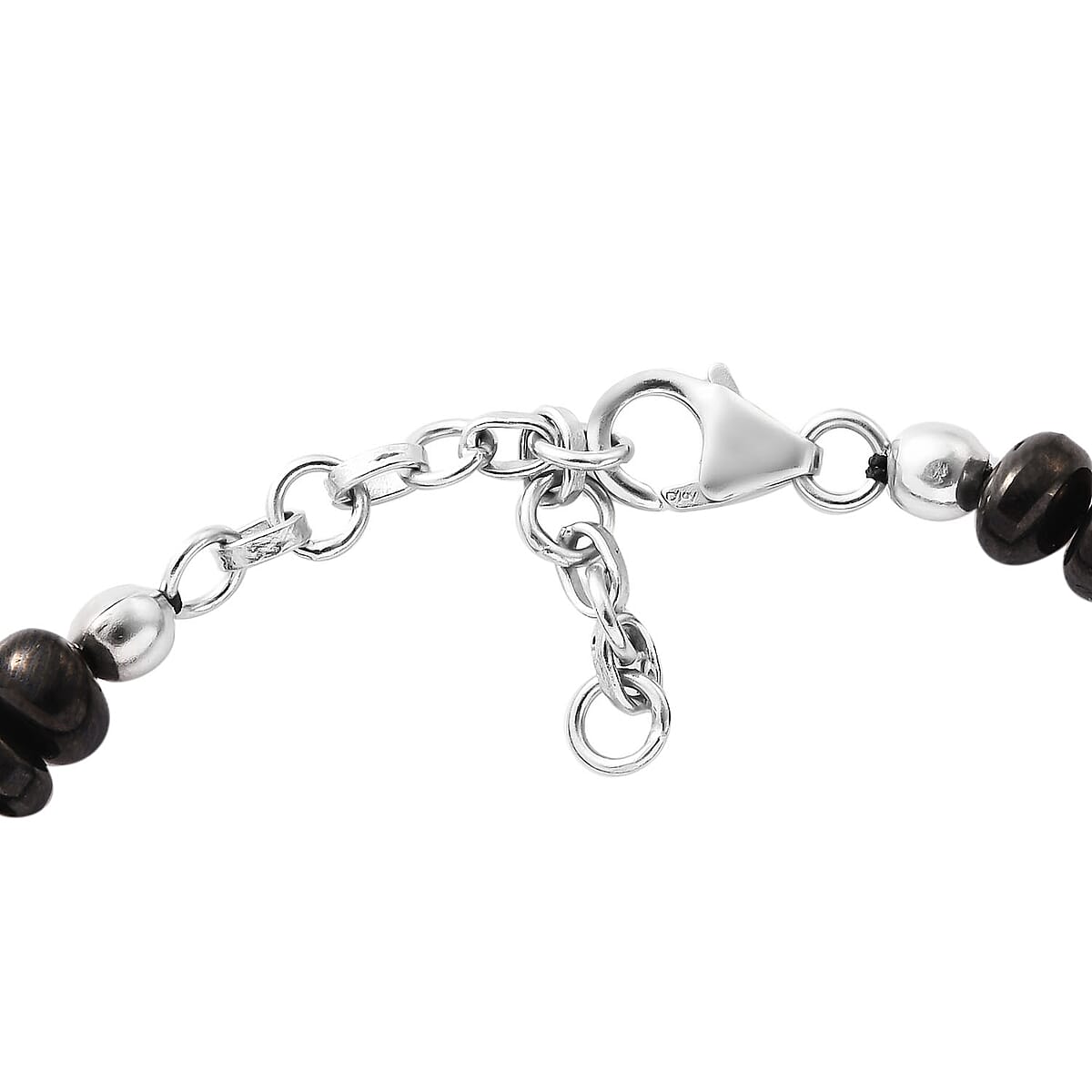 Elite Shungite Tumble Beaded Bracelet in Sterling Silver (6.50-8.50In) 57.00 ctw image number 3