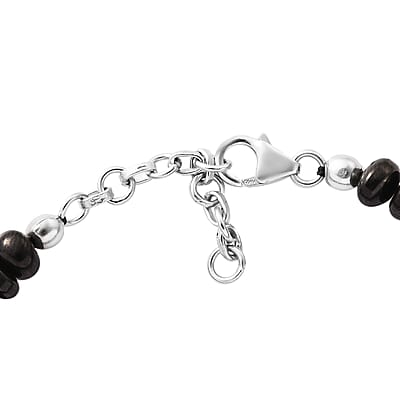 Elite Shungite Tumble Beaded Bracelet in Sterling Silver (6.50-8.50In) 57.00 ctw
