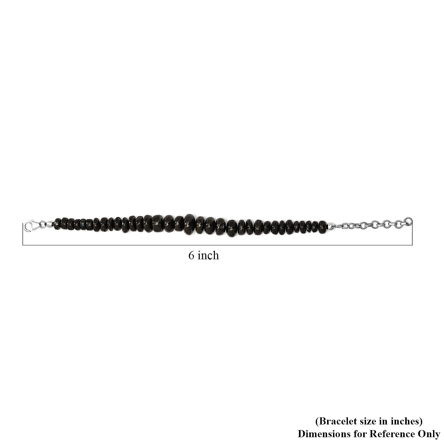Elite Shungite Tumble Beaded Bracelet in Sterling Silver (6.50-8.50In) 57.00 ctw