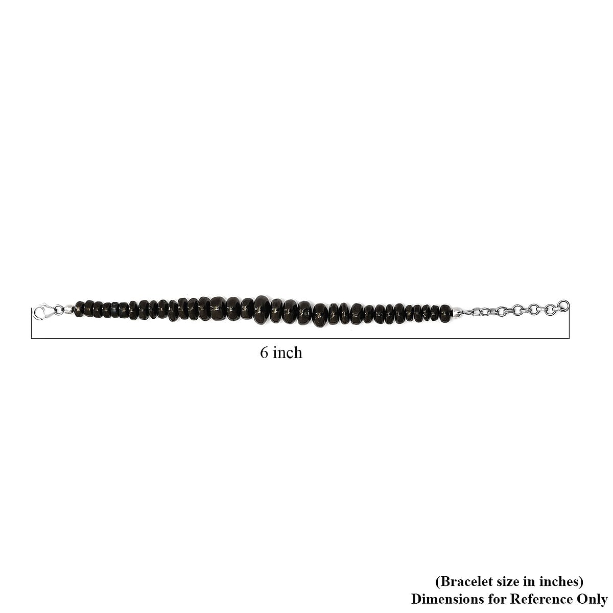 Elite Shungite Tumble Beaded Bracelet in Sterling Silver (6.50-8.50In) 57.00 ctw image number 4